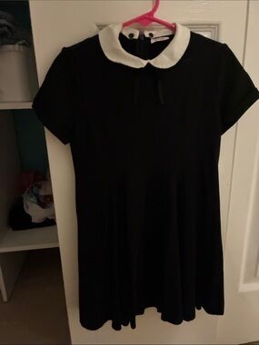 Il Gufo Black Dress with White Peter Pan Collar Wednesday Adam’s style dress.